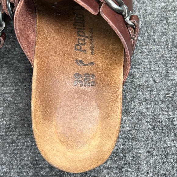 Papillio By Birkenstock Dana Wedge Clogs Women's 8 Brown Leather Slip On Sandals - Picture 13 of 13